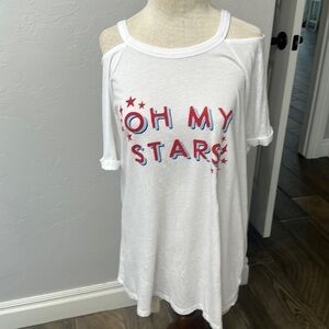 Torrid July 4 th Oh my Stars cold shoulder top size 1X. NWT